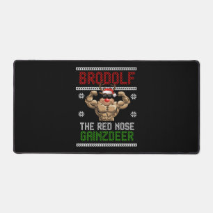 Brodolf Christmas Rentier Fitness Sport Schreibtischunterlage