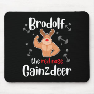 Brodolf Die Rote Nase Gainzdeer Männer Gym Weihnac Mousepad