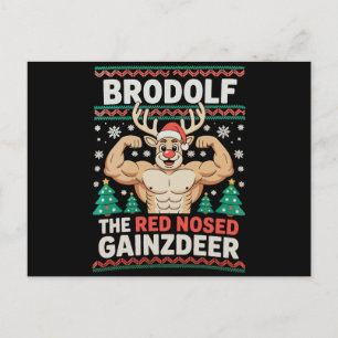 Brodolf Rotnasiger Gainzhirsch Rentier Weihnachts Feiertagspostkarte