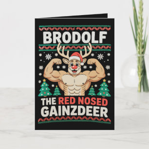 Brodolf Rotnasiger Gainzhirsch Rentier Weihnachts Karte