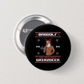 Brodolf The Red Nose Gainzdeer Gym Ugly Christmas Button (Vorne & Hinten)