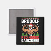 Brodolf The Red Nosed Gainzdeer Funny Christmas Gy Magnet (Vorderseite/Rückseite)