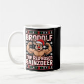 Brodolf The Red Nosed Gainzdeer Funny Xmas Gym Out Kaffeetasse (Links)
