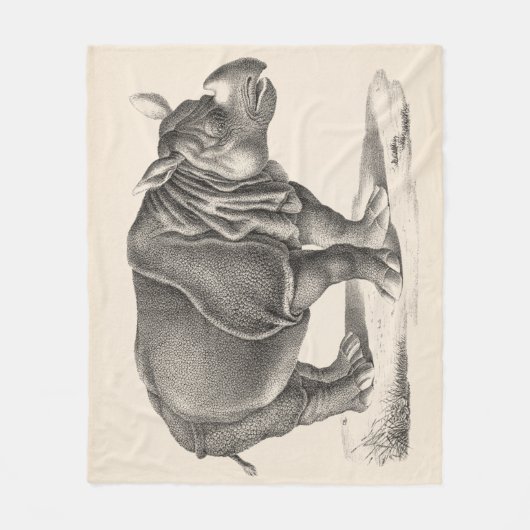 Brodtmann Rhinoceros Sketch Fleecedecke (Vorderseite)