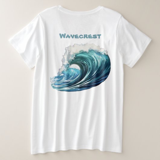 Brody Ocean Wavecrest Große Größe T-Shirt (Design Rückseite)