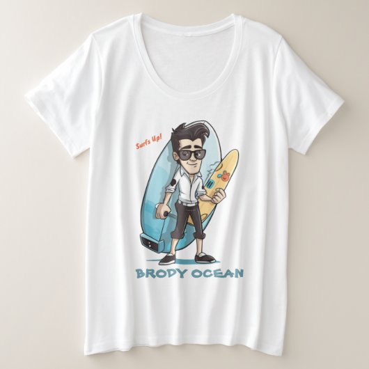 Brody Ocean Wavecrest Große Größe T-Shirt (Design vorne)