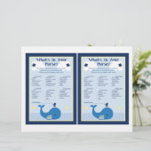 Brody Whale Nautical Baby Shower Purgame (Stehend Vorderseite)