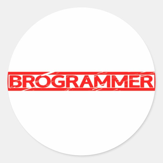 Brogrammer-Briefmarke Runder Aufkleber (Vorderseite)