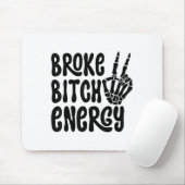 Broke Energy Funny Skeleton Hand Meme Mousepad (Mit Mouse)