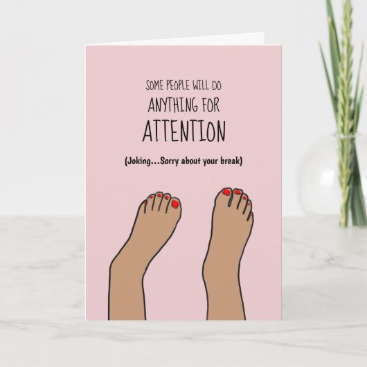 Broken Ankle Funny Card Karte (Vorderseite)