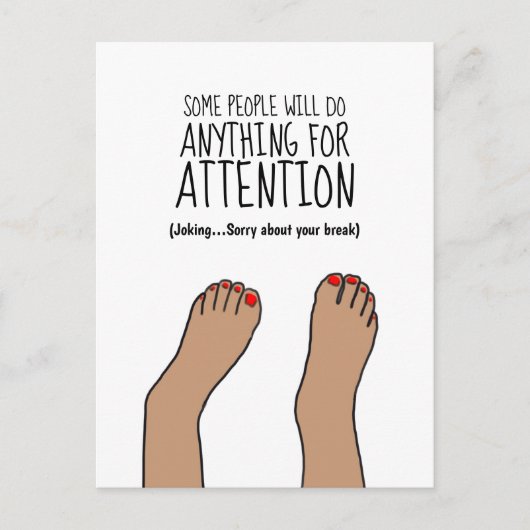 Broken Ankle Funny Postkarte (Vorderseite)