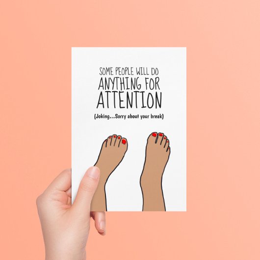 Broken Ankle Funny Postkarte