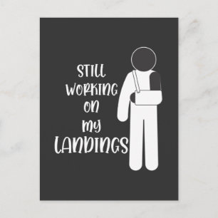 Broken Arm Get Well Stuntman Kid Postkarte