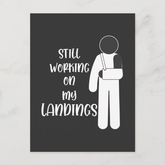 Broken Arm Get Well Stuntman Kid Postkarte (Vorderseite)