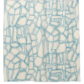 BROKEN blau-weiß Duschvorhang (Vorderseite)