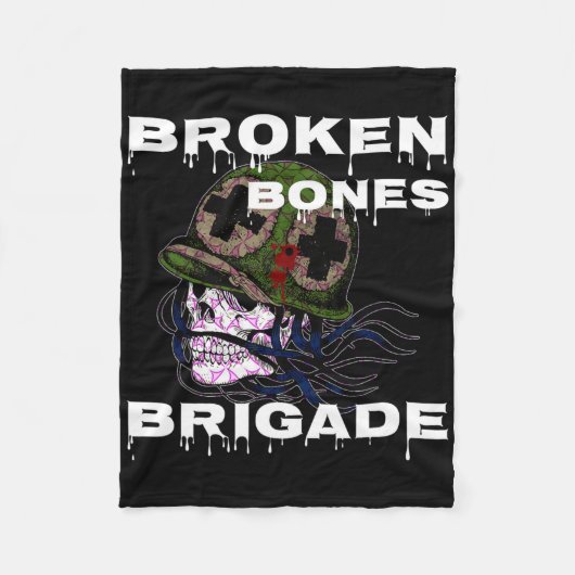 Broken Bones Brigade' Skull Skateboarding Fleecedecke (Vorderseite)