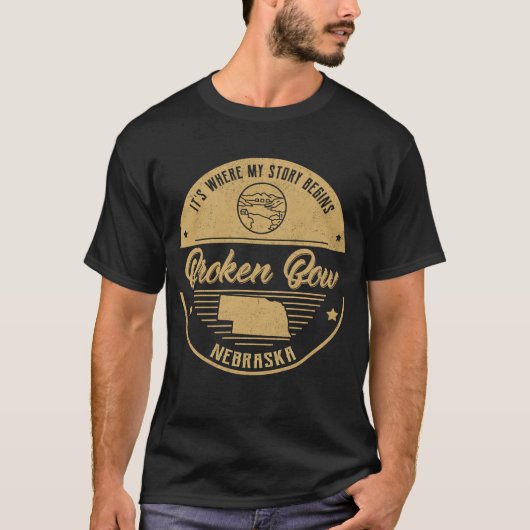 Broken Bow Nebraska Hier beginnt meine Geschichte T-Shirt (Vorderseite)