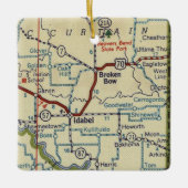 Broken Bow OK Vintag Map Keramikornament (Vorderseite)