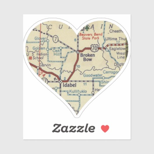 Broken Bow Oklahoma Aufkleber (Blatt)