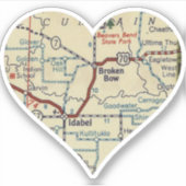 Broken Bow Oklahoma Aufkleber (Vorderseite)