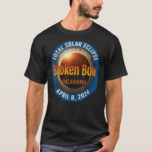 Broken Bow Oklahoma OK Total Solar Eclipse 2024 3 T-Shirt (Vorderseite)