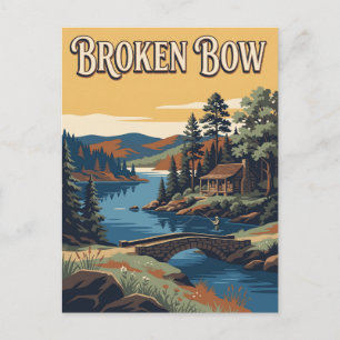 Broken Bow Oklahoma See Retro Vintage Poster Postkarte
