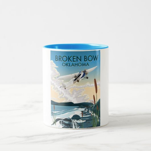 Broken Bow Oklahoma Zweifarbige Tasse (Mittel)