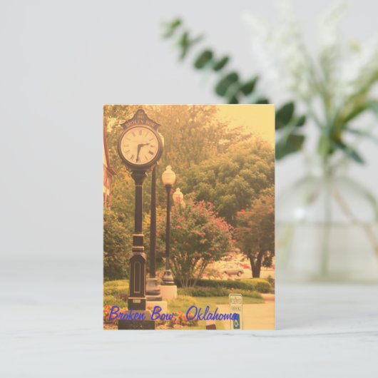 Broken Bow's Library Clock Postkarte (Stehend Vorderseite)