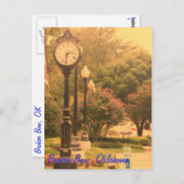 Broken Bow's Library Clock Postkarte (Vorne/Hinten)