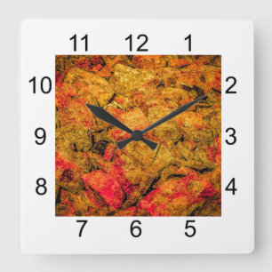 Broken Bricks Quadratische Wanduhr