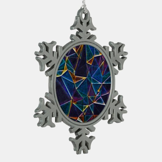 Broken Bubbles Schneeflocken Zinn-Ornament (Links)