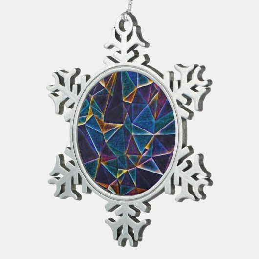 Broken Bubbles Schneeflocken Zinn-Ornament (Rechts)