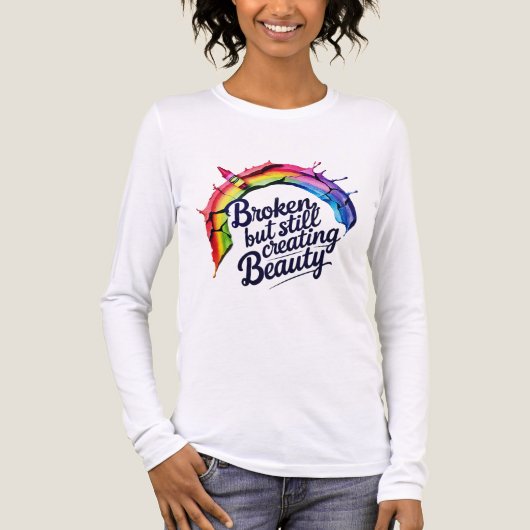 "Broken But Still Creating Beauty" Mental Health Tri-Blend Shirt (Vorderseite)