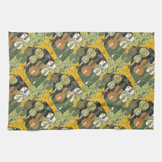 Broken Cello Pattern Geschirrtuch (Horizontal)