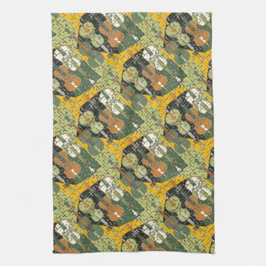 Broken Cello Pattern Geschirrtuch (Vertikal)