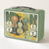 Broken Cello Pattern Metall Brotdose (Vorderseite)