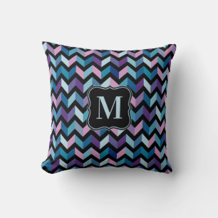 Broken Chevrons Monogram Kissen