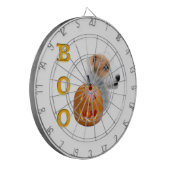 Broken coat Parson Russell Terrier Halloween BOO Dartscheibe (Vorderseite Links)