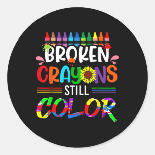 Broken Crayons noch Farbe psychische Gesundheit S  Runder Aufkleber