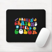 Broken Crayons Still Color Retro Groovy Hippie Dai Mousepad (Mit Mouse)
