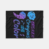 Broken Crayons Still Color Suicide Awareness Monat Fleecedecke (Vorderseite (Horizontal))