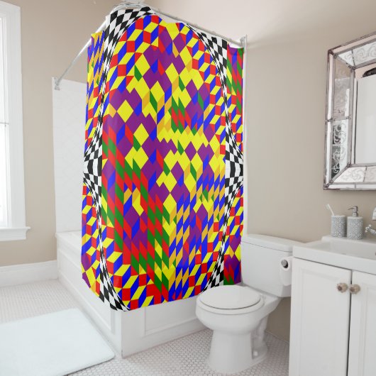 Broken Cube von Kenneth Yoncich Duschvorhang (Beispiel)