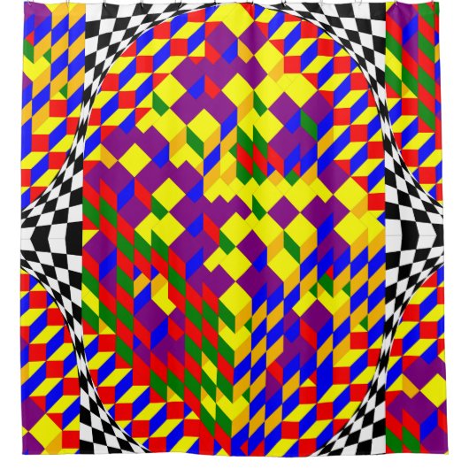 Broken Cube von Kenneth Yoncich Duschvorhang (Vorderseite)