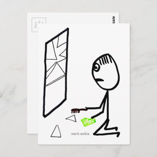 Broken-Fenster Postkarte (Vorne/Hinten)