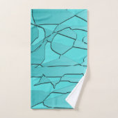 Broken Glass Aquamarin Badhandtuch Set (Handtuch)