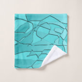 Broken Glass Aquamarin Badhandtuch Set (Waschlappen)