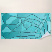 Broken Glass Aquamarin Strandtuch (Vorderseite)