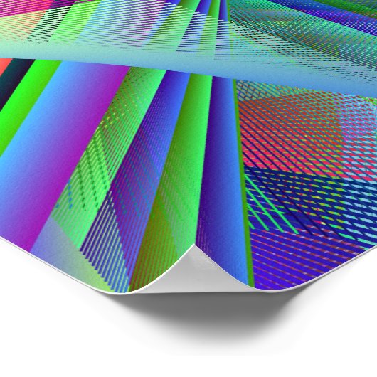 Broken Glass Fractured Crystal Line Art Poster (Ecke)