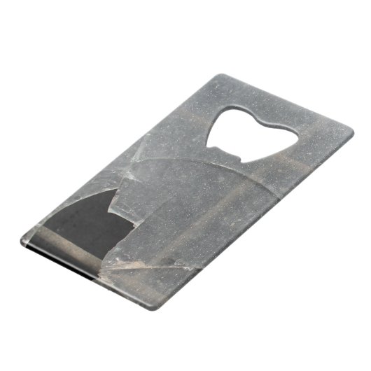 Broken Glass Geldkarten Flaschenöffner (Vorderseite Schrägansicht)