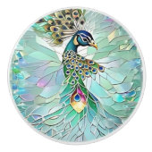 Broken Glass Peacock Keramikknauf (Vorderseite)